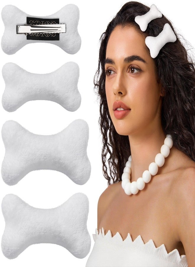 YGDZ 4PCS Bone Hair Clips, White Dog Hair Pins for Halloween Costume, Emo Hair Clips, Bone Clips for Hair, Cutecore Accessories for Women Girls - Image 1
